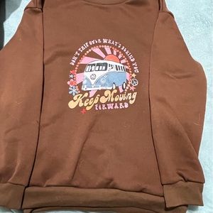 Shein brown crewneck sweater